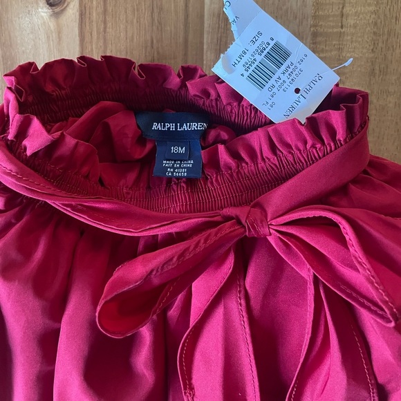 NWT Ralph Lauren Red Bubble Skirt with Built-In Bloomers, size 18m - Picture 3 of 3